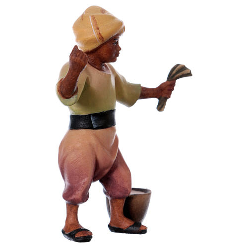Camel driver with fodder Original Cometa Nativity Scene in painted wood from Valgardena 12 cm 3