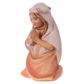 Bambina che prega inginocchiata per presepe Original Cometa legno dipinto in Valgardena 12 cm