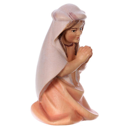 Menina em oração para presépio Original Cometa madeira pintada Val Gardena 12 cm 3