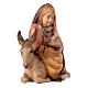 Mädchen auf Esel mit Tauben 10cm Mod. Original Cometa Grödnertal Holz s3