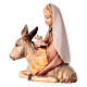 Little girl on donkey with doves Original Cometa Nativity Scene in painted wood from Valgardena 10 cm s2