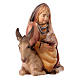 Girl on a Donkey with Doves, 10 cm nativity Original Comet model, in painted Valgardena wood s3