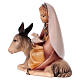 Young Girl with Doves on Donkey, 12 cm nativity Original Comet model, in painted Valgardena wood s2