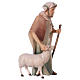 Pastor con bastón y oveja belén Original Cometa madera pintada en Val Gardena 12 cm de altura media s3
