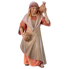 Woman farmer with jug Original Cometa Nativity Scene in painted wood from Valgardena 12 cm