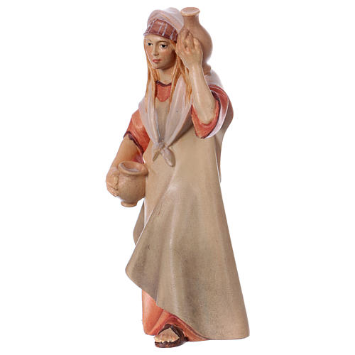 Peasant Woman with Jugs, 12 cm nativity Original Comet model, in painted Valgardena wood 2