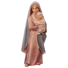 Woman farmer with baby Original Cometa Nativity Scene in painted wood from Valgardena 12 cm