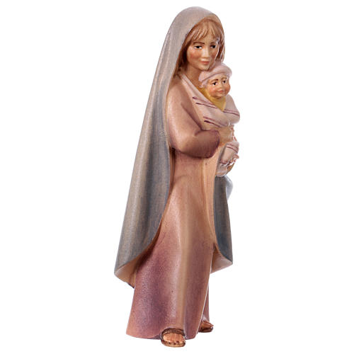 Woman farmer with baby Original Cometa Nativity Scene in painted wood from Valgardena 12 cm 3