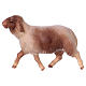 Mouton tacheté qui court crèche Original Comète bois peint Val Gardena de 12 cm s2
