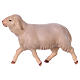 Mouton blanc qui court crèche Original Comète bois peint Val Gardena de 12 cm s2