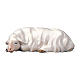 Mouton qui dort crèche Original Comète bois peint Val Gardena 10 cm s1