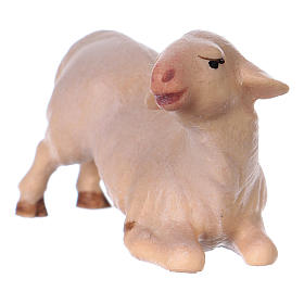 Agnello inginocchiato per presepe Original Cometa legno dipinto in Valgardena 12 cm