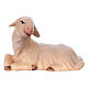 White Lamb Laying, 12 cm nativity Original Comet model, in painted Valgardena wood s1