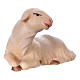 White Lamb Laying, 12 cm nativity Original Comet model, in painted Valgardena wood s3