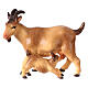 Chèvre avec chevreau crèche Original Comète bois peint Val Gardena 10 cm s1