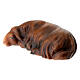 Pecora che dorme scura presepe Original Cometa legno dipinto in Val Gardena 10 cm s2