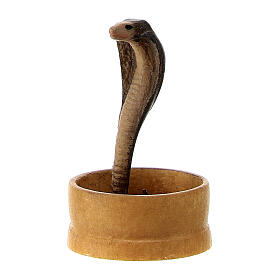 Serpiente en la cesta belén Original Cometa madera pintada en Val Gardena 10 cm de altura media