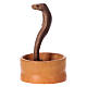 Serpiente en la cesta belén Original Cometa madera pintada en Val Gardena 12 cm de altura media s2