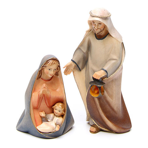 Cometa Holy Family lantern with light Original Cometa Nativity Scene in painted wood from Val Gardena 12 cm 5