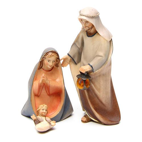 Cometa Holy Family lantern with light Original Cometa Nativity Scene in painted wood from Val Gardena 12 cm 6