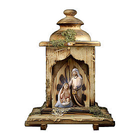 Wooden Lantern with Nativity Scene, 12 cm nativity Original Comet model, in painted in Val Gardena wood