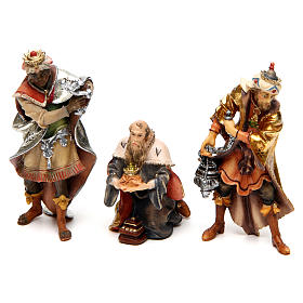 Three Wise Men, 10 cm Original Nativity model, in painted Val Gardena wood