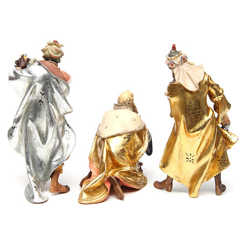 Tres reyes magos para belén Original madera pintada en Val Gardena 12 cm de altura media 5