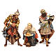 Tres reyes magos para belén Original madera pintada en Val Gardena 12 cm de altura media s1