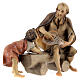 Old man on bench with child Original Nativity Scene in painted wood from Val Gardena 12 cm s2