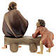 Old man on bench with child Original Nativity Scene in painted wood from Val Gardena 12 cm s7