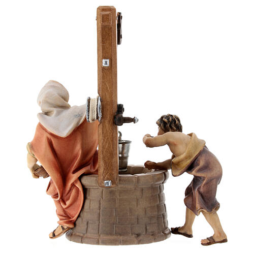 Boy and Girl at the Well, 12 cm Original Nativity model, in painted Valgardena wood 4