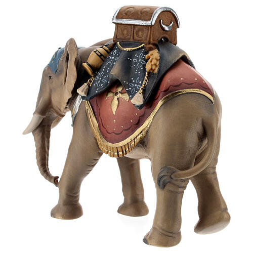 Elephant with saddle and baggage Original Nativity Scene in painted wood from Val Gardena 10 cm 9