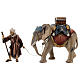 Groupe éléphant chargé et son maître crèche Original bois peint Val Gardena 10 cm s1