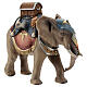 Gruppo dell'elefante con sella e bagagli presepe Original legno dipinto in Val Gardena 10 cm s4