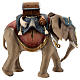 Grupo elefante com sela e bagagem presépio Val Gardena Original madeira pintada 10 cm s5