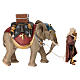 Elefant mit Warenladung und Hirte Mod. Original Grödnertal Holz 12cm s8