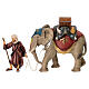 Groupe éléphant chargé et son maître crèche Original bois peint Val Gardena 12 cm s1