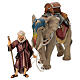 Groupe éléphant chargé et son maître crèche Original bois peint Val Gardena 12 cm s4