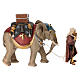 Groupe éléphant chargé et son maître crèche Original bois peint Val Gardena 12 cm s8