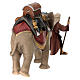 Groupe éléphant chargé et son maître crèche Original bois peint Val Gardena 12 cm s12