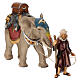 Gruppo dell'elefante con sella e bagagli per presepe Original legno dipinto in Valgardena 12 cm s7