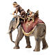 Groupe éléphant bardé avec bijoux crèche Original bois peint Val Gardena 10 cm s9