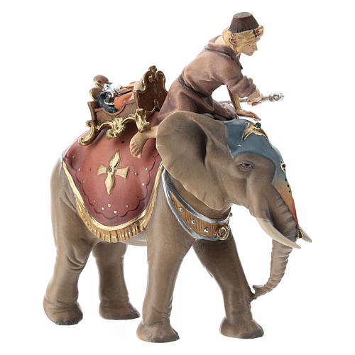 Gruppo dell'elefante con sella e gioielli presepe Original legno dipinto in Val Gardena 10 cm 4