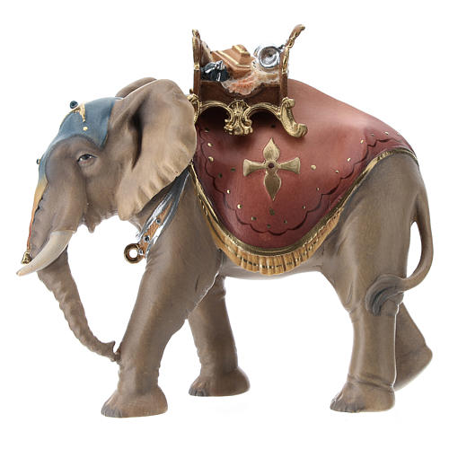Gruppo dell'elefante con sella e gioielli presepe Original legno dipinto in Val Gardena 10 cm 6