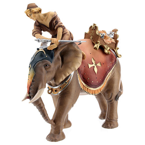 Elephant with saddle and jewels Original Nativity Scene in painted wood from Val Gardena 12 cm 2