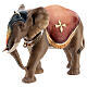 Groupe éléphant bardé avec bijoux crèche Original bois peint Val Gardena 12 cm s6