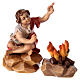 Groupe de bergers au feu de camp crèche Original bois peint Val Gardena 12 cm s4