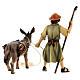 Shepherd pulling a donkey with timber Original Nativity Scene in painted wood from Val Gardena 10 cm s4