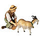 Pastor que ordeña una cabra para belén Original madera pintada en Val Gardena 12 cm de altura media s5