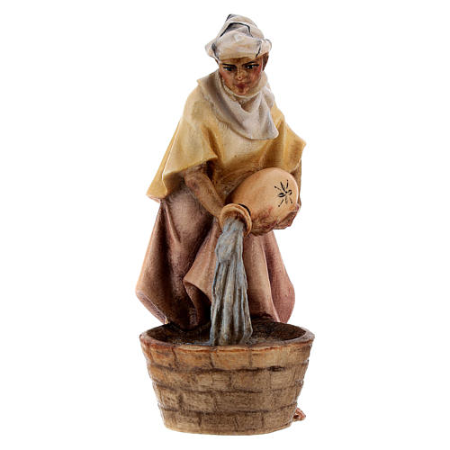 Chamelier avec chameau accroupi crèche Original bois peint Val Gardena 10 cm 2